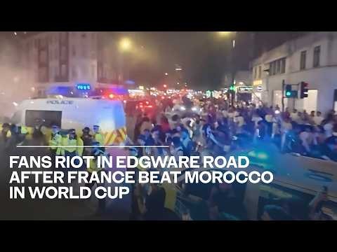 Fans riot in London with police officer knocked unconscious after France beat Morocco in World Cup