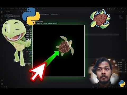 🐍 Python Turtle Graphics: Smooth Mouse Pointer Tracking 🐢 | Hero H | #Hero