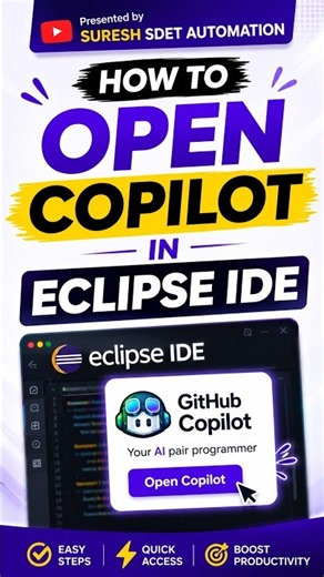 How to Open GitHub Copilot in Eclipse IDE in Seconds! ⚡ #Shorts