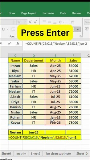 This Excel Formula Counts Multiple Conditions ⚡ COUNTIFS