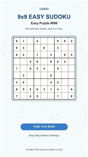 Easy Sudoku Challenge #090