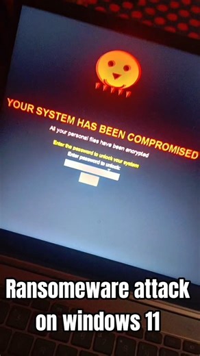 Ransomeware Attack demo on win11 😨🦠☠️#ethicalhacking #windows #windows