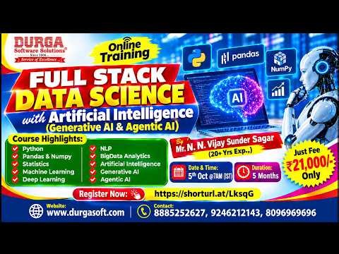 FULL STACK DATA SCIENCE with Artificial Intelligence Online Training @ DURGASOFT