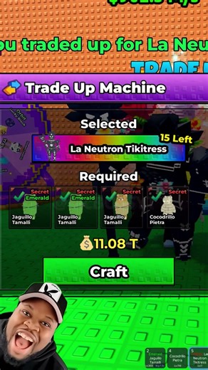 EASY SECRET RECIPE FOR TRADE UP INFINITY #roblox #escapetsunamiforbrainrots