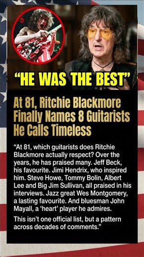 8 Guitarists Ritchie Blackmore Has Praised Over the Years