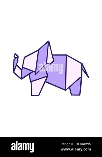 popping motion animation of a japanese folded paper origami elephant Stock Video Footage - Alamy