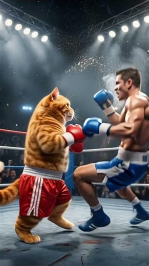 The Purr-fect Knockout! 🥊🐱 | Cat vs. Pro Boxer #cutecat