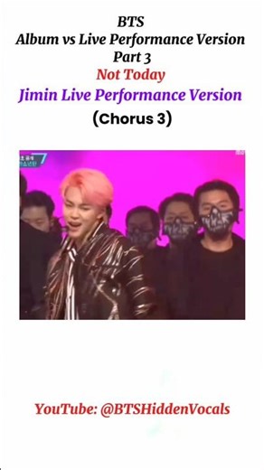 BTS Album vs Live Perf. Pt.3: 'Not Today' #fyp #BTS #jimin #jungkook #trending #foryou #shorts
