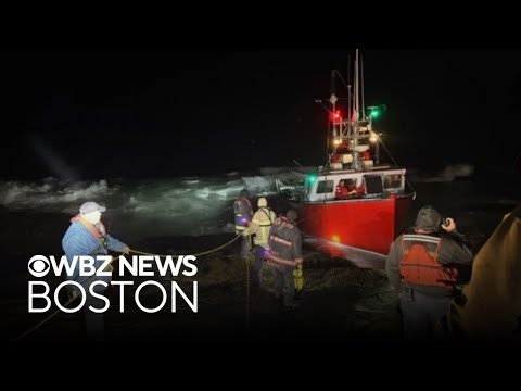 Fishing crew rescued after running aground in Gloucester, Massachusetts
