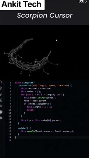 scorpion cursor 🥺 #ankittech #codingbat #btech #codechef #techtok #coding #codeforces #cartok