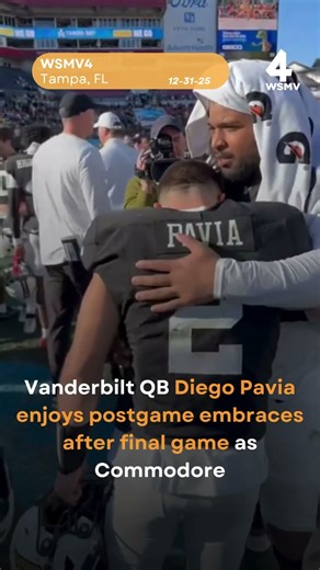 Diego Pavia enjoys postgame embraces after final game as Commodore