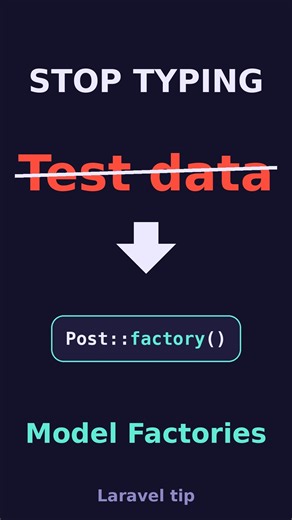 Laravel Model Factories: Create 50 Test Records in One Line #shorts