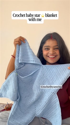So Easy & Cute! ⭐ Baby Star Pocket Blanket 🧶