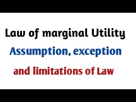 Law of marginal Utility /assumption/ Exception and limitations of Law #Utility #economics