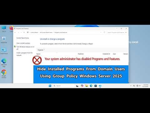 How To Hide Installed Programs from Domain Users Using Group Policy | Windows Server 2025
