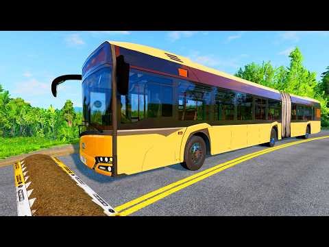 BUS And TRUCKS Vs MASSIVE SPEED BUMPS - BeamNG.Drive