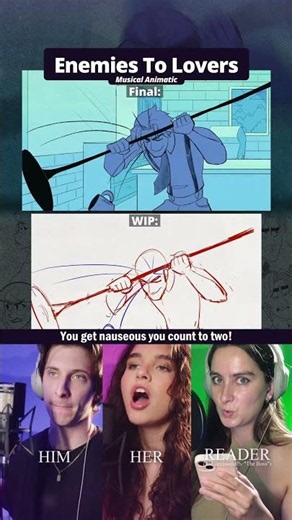 This is one of my fav parts! WIP vs. FINAL ANIMATIC ⚔️❤️📚 ENEMIES TO LOVERS: The Musical