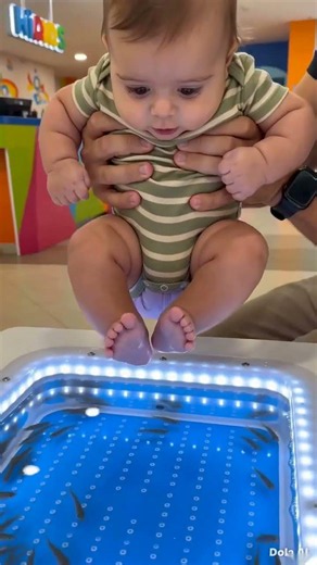 Baby Laughs as Fish Tickle Tiny Feet! 😂🐟