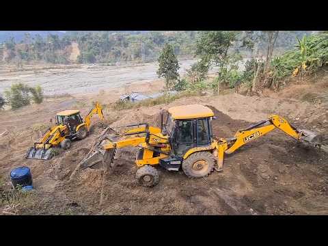 JCB Backhoe Loader - Hilly Road Construction - JCB Cutting Hilly Road - JCB Dozer Video 41