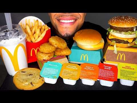 ASMR MCDONALD'S CHICKEN NUGGETS MUKBANG OREO MCFLURRY FILLET FISH BIG MAC FRIES EATING SHOW SOUNDS