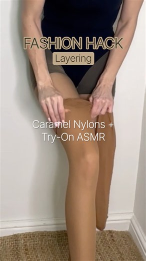Fashion Hack + ASMR: Vintage caramel tone pantyhose for autumn warmth and style!