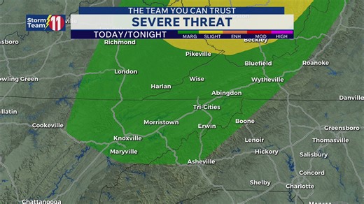 Showers and thunderstorms expected to move in later this evening