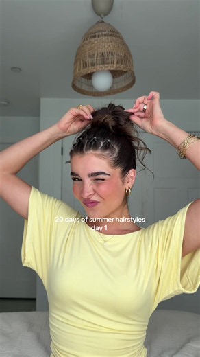 HAPPY SUMMER HAIR SERIES!! this is my favorite szn of hair 🌺☀️🍋 #hairstyle #summerhairstyles #slickback #messybun #hairstyleideas @Dae Hair