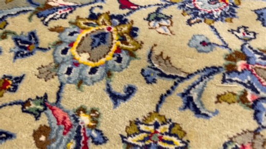 6'7 x 9'10" Green Persian Kashan Rug