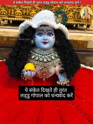 ये संकेत दिखते ही लड्डू गोपाल को धन्यवाद करें😍 #sanatanbharatdesh #laddugopal #shorts