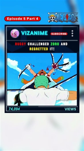 ONE SWORD SLASH… AND BUGGY FELL APART 😈 #onepiece #zoro #buggy