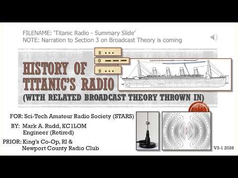 Titanic's Radio | DRAFT V3-1 | Presented to Sci & Tech Amateur Radio Society (STARS) | Merge w V4