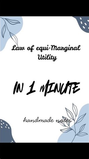 Law of equi-marginal utility #jrfpreparation #shorts #shortvideo #youtubeshorts #tranding #economics