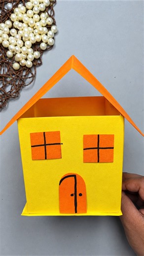Paper sheet house design easy craft ideas for kids #youtubeshorts #kids #home# decor #craft #diy