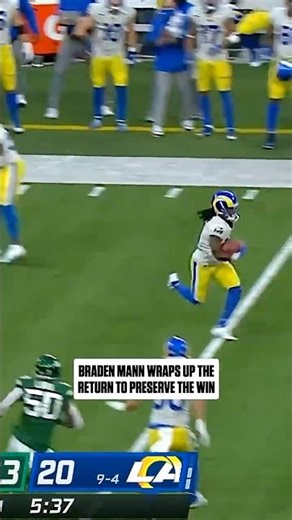 GREATEST GAME WINNING TACKLES: Braden Mann's Return Stop preserves the Rams Win