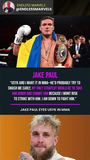 Jake Paul vs Oleksandr Usyk?! This is CRAZY 🔥 #mma