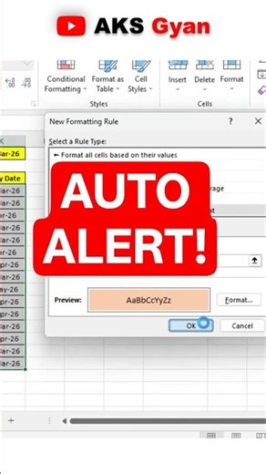 Excel Conditional Formatting: Highlight Expiry Dates Automatically | #excel #excelhacks #shorts