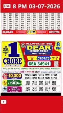 Dear Horizon Evening 8 PM Lottery Live Result | Lottery Sambad Live 03/07/26 | Nagaland Lottery Live
