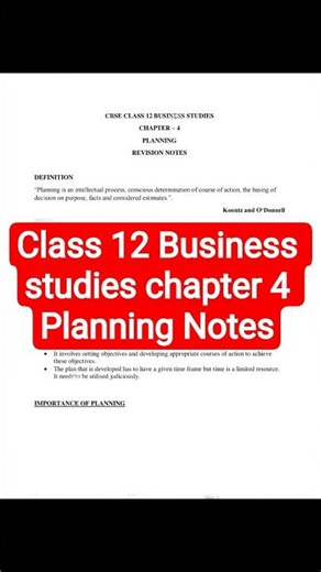 class 12 Business studies chapter 4 Planning Notes @CommerceBySahil