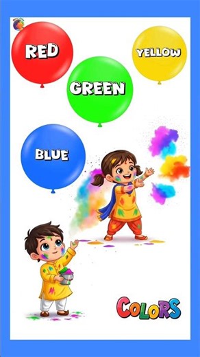 LEARN COLOURS with colorful balloons🟣🟡🟢🔴🔵🟠 #kidslearning #learning