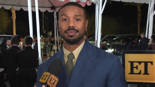 Michael B. Jordan reacts to receiving the Acting Icon Award at the 37th Annual Palm Springs International Film Festival Film Awards. | Entertainment Tonight