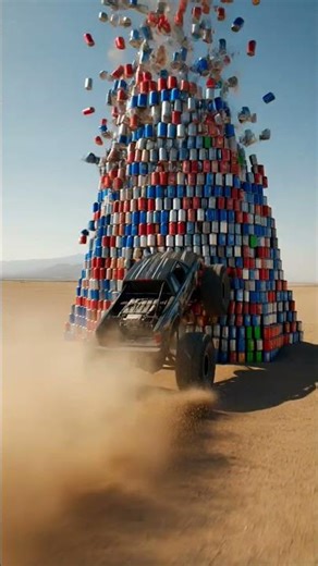 🌈 RC Truck SMASHES Colored Water Bottles! (Epic Liquid Explosion) #Shorts #rccar #minirc