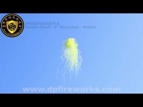 Smoke Shell - 6" Horsetail - Yellow - DP22ESK002-Y-6 - DunPai Fireworks 1.4G Professional Products