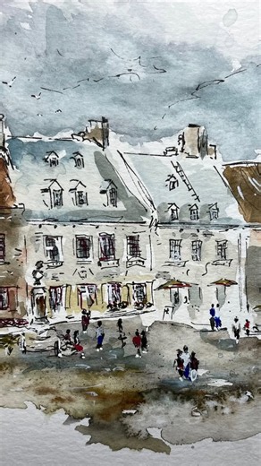 A little watercolor journey through the beautiful houses of Quebec ✨🏡 So much charm, color, and character in every corner. Loved bringing these beauties to life with paint 🎨 #watercolorart #quebec #architectureart #watercolourpainting #artistsoninstagram | My Colours of Water