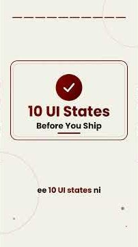 10 UI States Every UI Designer Must Know! 🎨 | UI/UX Design Tutorial