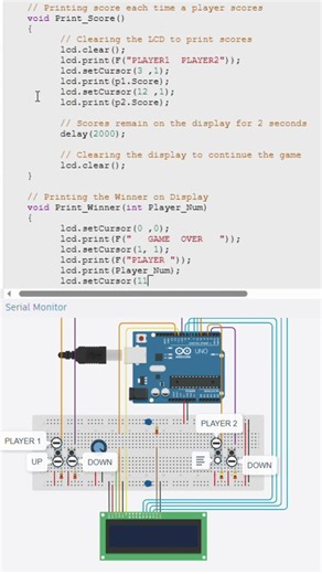 PING PONG GAME TINKERCAD #arduino #diy