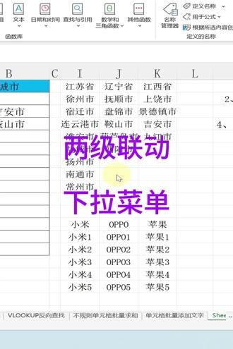 204、两级联动下拉菜单 #Excel教学 #Excel技巧