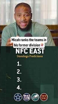 Micah says the NFC East is the hardest division to predict 👀
