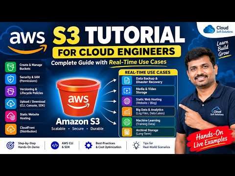 AWS S3 Tutorial for Cloud Engineers | Real-Time Use Cases, Security Explained for Beginers