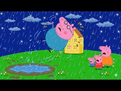 Daddy Pig's BIGGEST Fail! The Muddy Puddle Night Storm Disaster 🌧️💦🐷 | Funny Peppa Animation