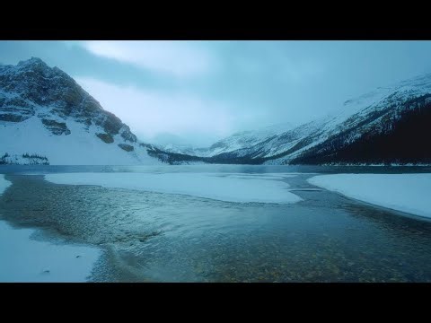Bow Lake Winter Ambience in 4K | Gentle Lake Waves & Natural White Noise – Episode 2